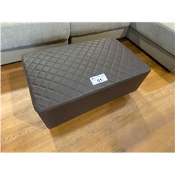 SMALL BROWN LEATHER OTTOMAN