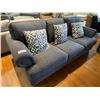 Image 2 : BLUE SOFA AND LOVESEAT SET, COMES WITH THROW CUSHIONS