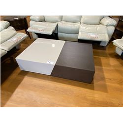 2 TONE MODERN LOOK COFFEE TABLE WITH SLIDING TOP, 48" X 31"