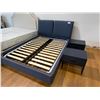 Image 1 : DOUBLE SIZE BED WITH PADDED FRAME AND 2 NIGHT STANDS