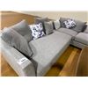 Image 2 : LARGE GREY SECTIONAL SOFA SET, MEASURES 112" LONG X 77" DEEP, INCLUDES THROW CUSHIONS