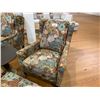 Image 2 : PAIR OF WING BACK LOUNGE CHAIRS, EACH WITH OTTOMAN, COMES WITH SMALL COCKTAIL TABLE