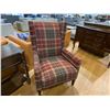 Image 2 : PAIR OF TARTAN WING BACK CHAIRS WITH COFFEE TABLE