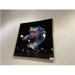 FRAMED WALL ART, 48" X 48" ' BIG GUPPY'