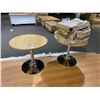 Image 1 : LOT OF SMALL MAPLE ROUND TABLES, SOME COMPLETE, SOME NOT.