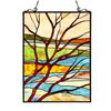 Image 1 : Tiffany Style Stained Glass River Scene Window Panel
