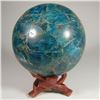 Image 1 : 2.8" Blue Apatite Crystal Sphere Ball & Stand