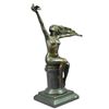 Image 1 : Signed Gennarelli, Woman With Bird Bronze Sculpture