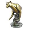 Image 1 : Signed Limited Edition Abstract Lion Cougar Bronze Sculpture