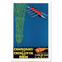 RE Society, "Campionats de Catalunya" Hand Pulled Lithograph, Image Originally b