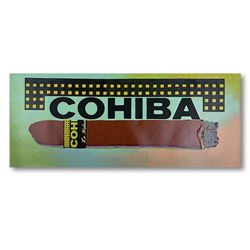 Steve Kaufman (1960-2010), "Cohiba Cigar" Hand Signed HC Edition Hand Pulled sil