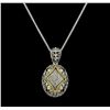 Image 1 : 0.25 ctw Diamond Pendant and Chain - Silver/18KT Yellow Gold