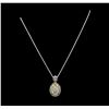 Image 2 : 0.25 ctw Diamond Pendant and Chain - Silver/18KT Yellow Gold