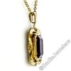 Image 6 : Victorian 8kt Gold Octagonal Bezel Set Amethyst Solitaire Pendant Necklace