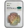 Image 2 : 1881-S $1 Morgan Silver Dollar Coin NGC MS63 CAC Amazing Toning