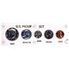 1964 (5) Coin Proof Set Accented Hair Kennedy
