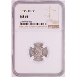 1836 Capped Bust Half Dime Coin NGC MS61