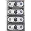 Image 1 : Cut Sheet of (4) Consecutive 1914 $5 Federal Reserve Notes New York