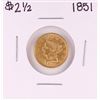 Image 1 : 1851 $2 1/2 Liberty Head Quarter Eagle Gold Coin