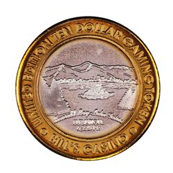 .999 Silver Bill's Casino Lake Tahoe, Nevada $10 Casino Gaming Token Limited Edition