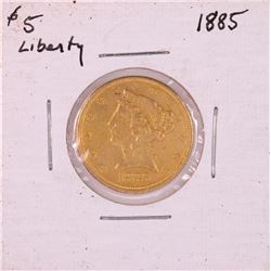 1885 $5 Liberty Head Half Eagle Gold Coin