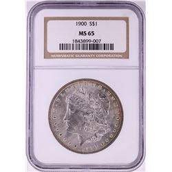 1900 $1 Morgan Silver Dollar Coin NGC MS65