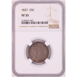 1837 Capped Bust Quarter Coin NGC VF35