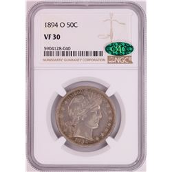 1894-O Barber Half Dollar Coin NGC VF30 CAC