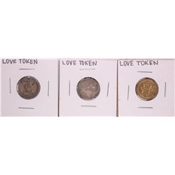 Lot of (3) Miscellaneous Love Tokens