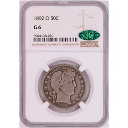 1892-O Barber Half Dollar Coin NGC G6 CAC