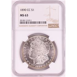 1890-CC $1 Morgan Silver Dollar Coin NGC MS63