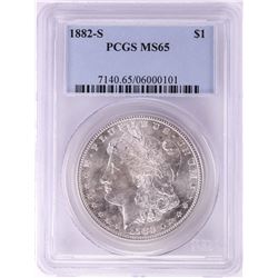 1882-S $1 Morgan Silver Dollar Coin PCGS MS65
