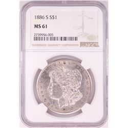 1886-S $1 Morgan Silver Dollar Coin NGC MS61