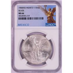 1984Mo Mexico 1 Onza Libertad Silver Coin NGC MS66