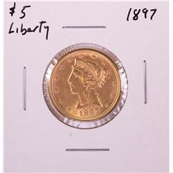1897 $5 Liberty Head Half Eagle Gold Coin