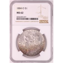 1884-O $1 Morgan Silver Dollar Coin NGC MS62 Nice Toning