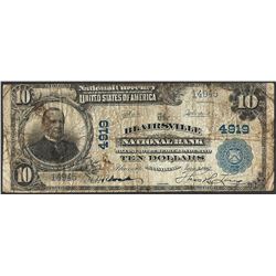 1902PB $10 Blairsville National Bank, PA CH# 4919 National Currency Note