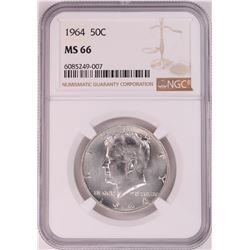 1964 Kennedy Half Dollar Coin NGC MS66