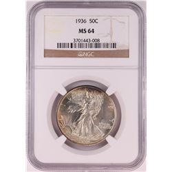 1936 Walking Liberty Half Dollar NGC MS64