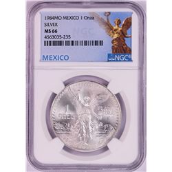 1984Mo Mexico 1 Onza Libertad Silver Coin NGC MS66