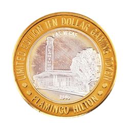 .999 Silver Flamingo Hilton Las Vegas, Nevada $10 Casino Limited Edition Gaming Token