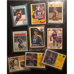 VINTAGE WAYNE GRETZKY HOCKEY CARD LOT W/REPRINT ROOKIE