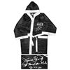 Image 1 : JAMES BUSTER DOUGLAS SIGNED TITLE BLACK BOXING ROBE W/I BEAT IRON MIKE 2-11-90 (SCHWARTZ COA)