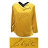 Image 1 : WILLIAM SHATNER SIGNED STAR TREK CAPTAIN KIRK UNIFORM COSTUME SHIRT (SCHWARTZ COA)