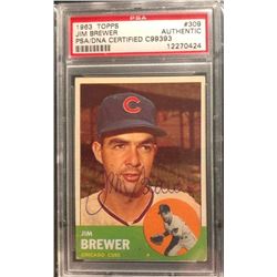 1963 TOPPS #309 JIM BREWER AUTHENTIC (PSA/DNA CERTIFIED)