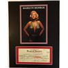 Image 1 : MARILYN MONROE FRAMED PHOTO W/ FACSIMILE CHEQUE