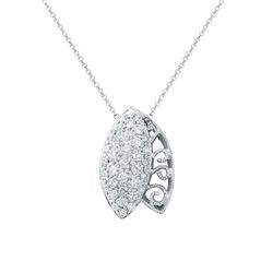 Natural 0.78 CTW Diamond Necklace 14K White Gold - REF-74H7W