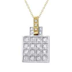 Natural 0.32 CTW Diamond & Pendant 14K Two Tone Yellow Gold - REF-54H9W