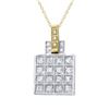 Image 1 : Natural 0.32 CTW Diamond & Pendant 14K Two Tone Yellow Gold - REF-54H9W