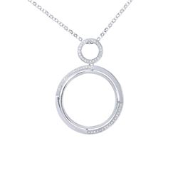 Natural 0.33 CTW Diamond Necklace 14K White Gold - REF-75H6W